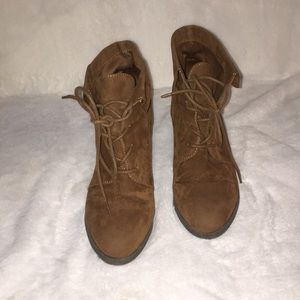 brown heeled booties